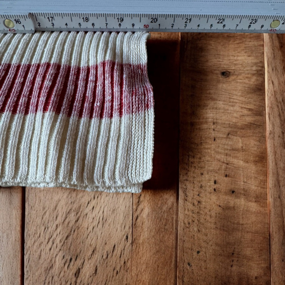 $1200 Loewe Red Cream Light Linen Sweater - Italy - Tagged XS Fits like M - READ - Picture 7 of 9